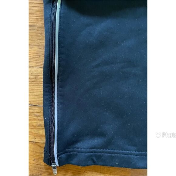 Nike Dry Fit Fleece Lined Workout Pants Inside Black Women’s ZIP Bottom L 12-14 - Picture 4 of 7